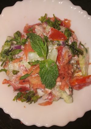 A picture of Curd veggies salad.