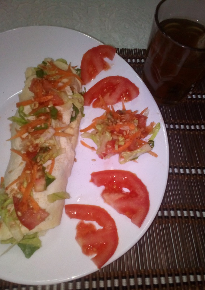 Una foto de Pan de nube relleno de vegetales