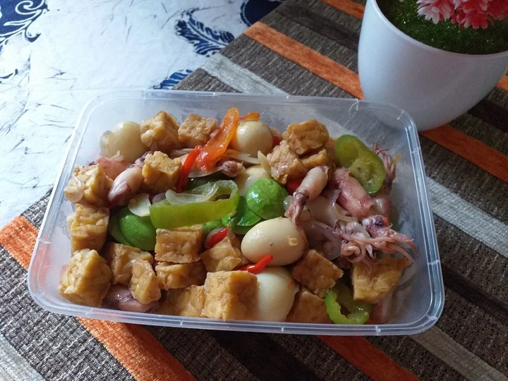 Cara Sederhana Menyiapkan Resep  Tumis Cumi Asin Pete Telur Puyuh yang Enak Banget, Bikin Ketagihan