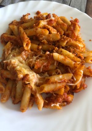 Una foto de Macarrones con carne picada y tomate (Mambo/Thermomix)