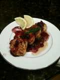 Brad's pan seared sea scallops with port wine sauce