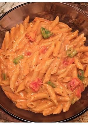 A picture of Red sauce pasta.
