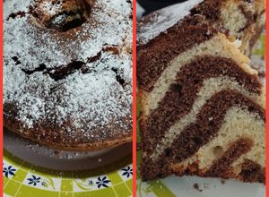 Una foto de Torta Matera de pote de yogur marmolada