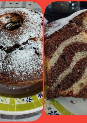 Una foto de Torta Matera de pote de yogur marmolada
