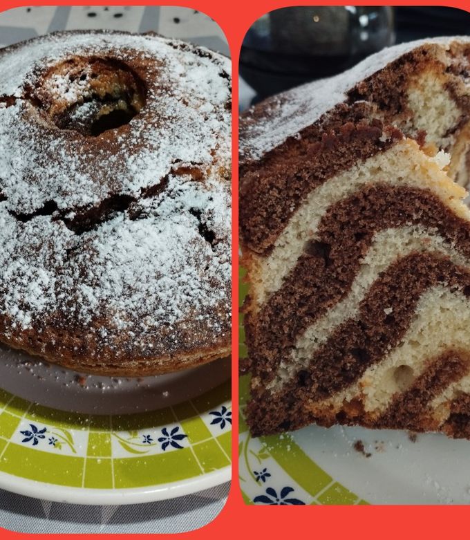 Una foto de Torta Matera de pote de yogur marmolada