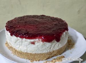 Foto resep Unbaked Cheesecake Raspberry