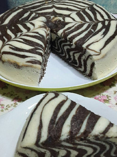 Foto resep 85. Zebra cake putih telur kukus