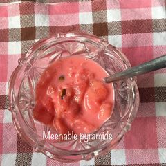A picture of Watermelon and milk.
