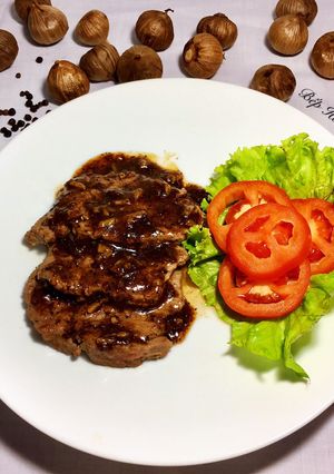 Hình của món Bò Sốt Tiêu Đen.