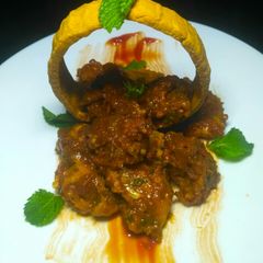 A picture of Black bean manchurian.