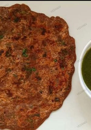 A picture of Ragi and besan chilla.