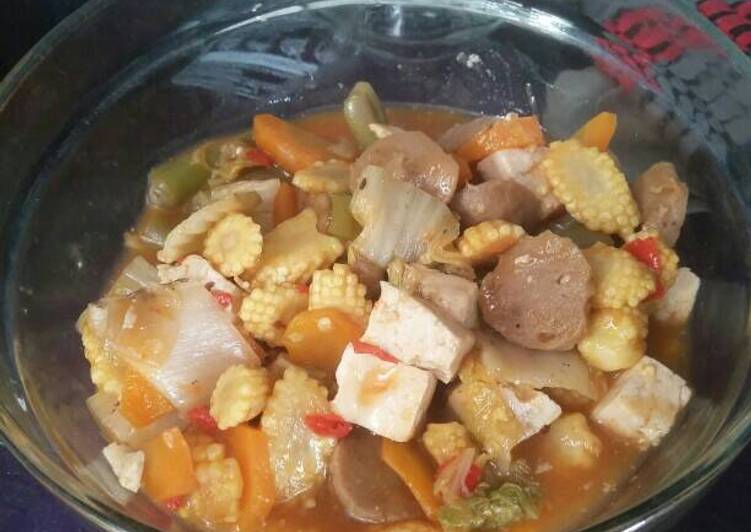 Resep Capcay kuah saos padang Lezat