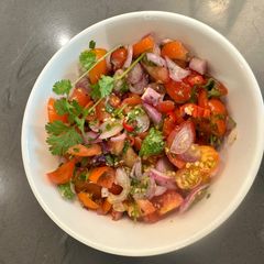 A picture of SPICY Pico de Gallo - My amazing Fresh Tomotoe, Onion Spicy Mexican Salad - PERFECT :P.
