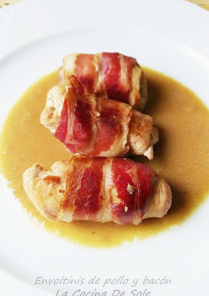 Una foto de Envoltinis de pollo y bacón