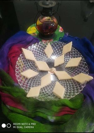 A picture of Kaju Katli.