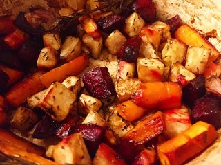 Roast Celeriac, Carrot and Beetroot