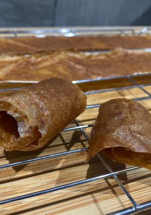 A picture of Rose Fruit Leather - peach roll-ups.