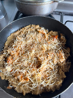 Una foto de Pancake de banano con pollo