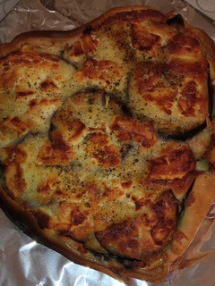 Una foto de Quiche de berenjena con carne y huevo