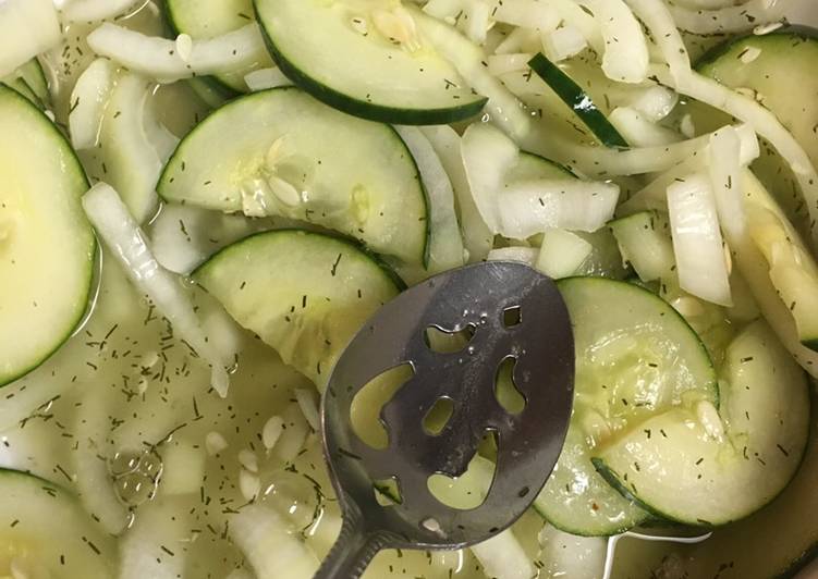 Steps to Make Homemade Jeremiah’s Incredible Cucumber Onion Salad