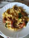Migas with Chorizo and Pork Belly
