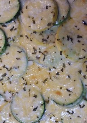 A picture of Zucchini and Yellow Squash Au Gratin.
