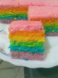 Foto resep Rainbow cake ekonomis anti gagal