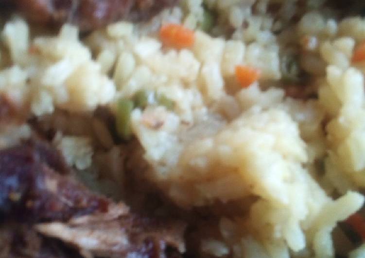Fried rice with goat meat