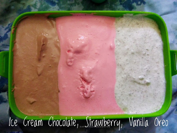 Resep: Ice Cream Walls Homemade (Chocolate, Strawberry, Vanilla Oreo) Menu Enak Dan Mudah Dibuat