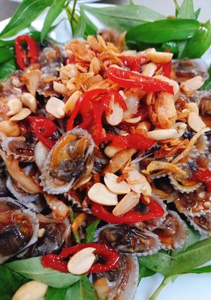 Hình của món Sò huyết sauce me.
