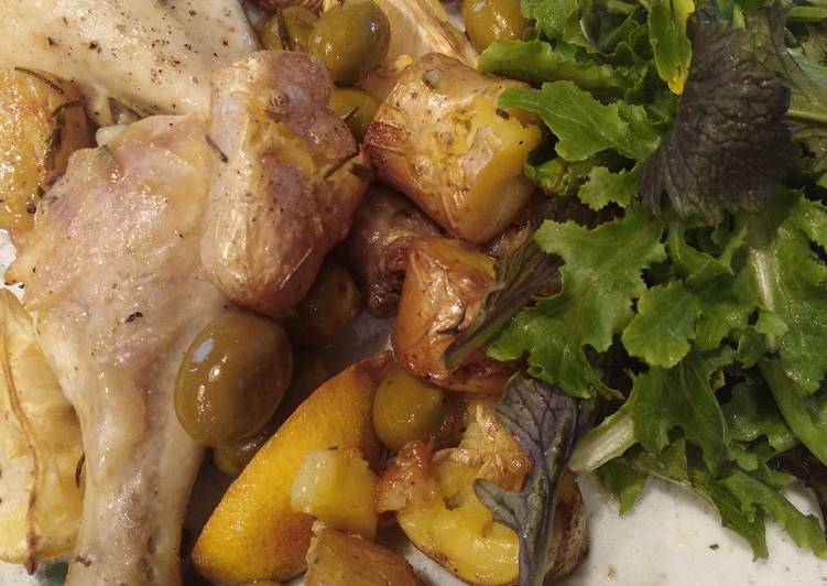 Greek baked chicken and potatoes