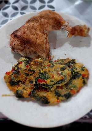 Una foto de Tortilla de espinaca fácil