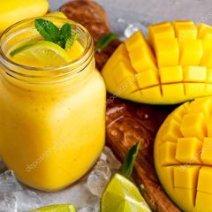 A picture of Larissa’s Fresh Tumeric And Mango Lassi (Smoothie).