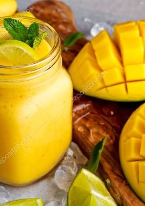 A picture of Larissa’s Fresh Tumeric And Mango Lassi (Smoothie).