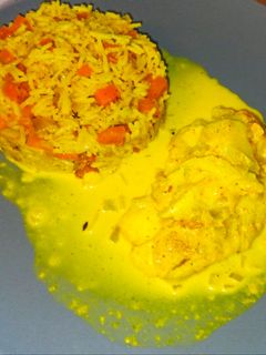 Une photo de Dos de cabillaud sauce crème au curry