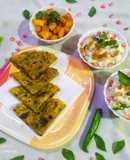 Curd Rice with Potato fry and Palak Roti Thepla