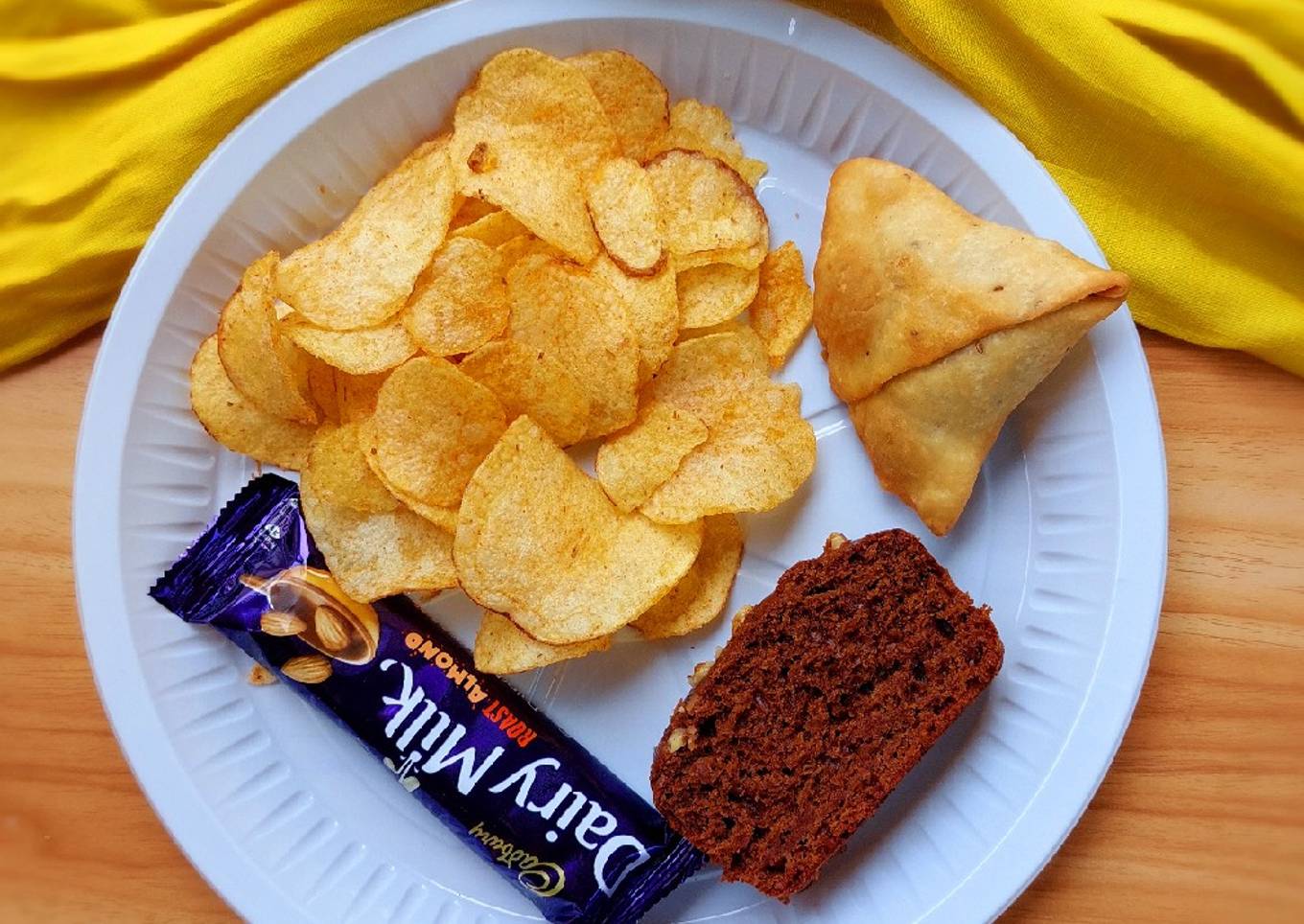 Samosa and cake (best birthday snacks)