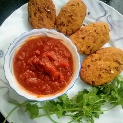 Air Fryer Left Over Batata Poha Cutlet A picture of Air Fryer Left Over Batata Poha Cutlet.