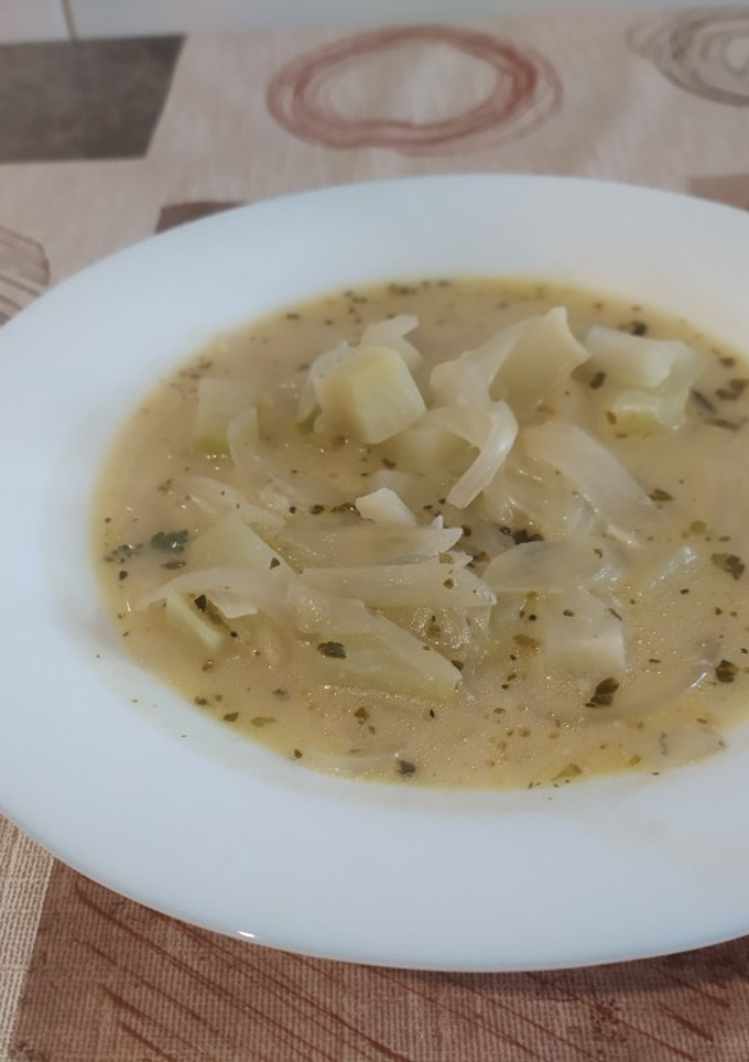 Una foto de Sopa de cebolla y chayotera