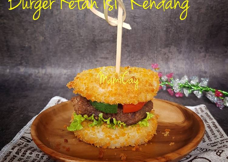 Resep Populer Burger Ketan isi Rendang Paling Enak