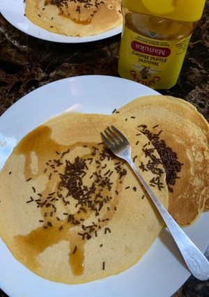 Foto resep Simple Pancake hari libur tanpa minyak