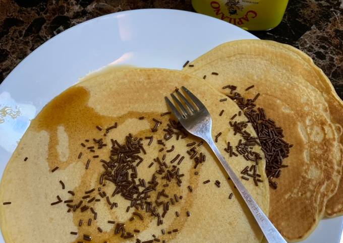 Simple Pancake hari libur tanpa minyak