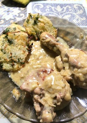 Una foto de Pollo a la mostaza con papas rosti