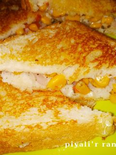 চীজ কর্ন স্যান্ডউইচ (cheese corn sandwich recipe in Bengali) রেসিপির প্রধান ছবি