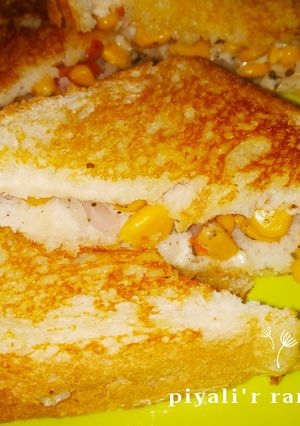 চীজ কর্ন স্যান্ডউইচ (cheese corn sandwich recipe in Bengali) রেসিপির প্রধান ছবি