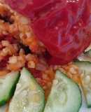 Перец, фаршированный булгуром и опятами