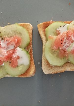 Une photo de Tartine de concombre