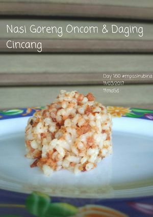 Foto resep Nasi Goreng Oncom dan Daging Cincang (mpasi 11+)