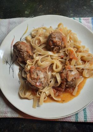 Una foto de Fideos con albóndigas (La Dama y el Vagabundo)