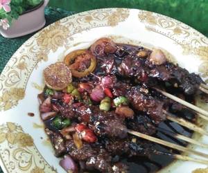 Gampangnya Membuat Sate kambing bumbu pecel Enak Sederhana